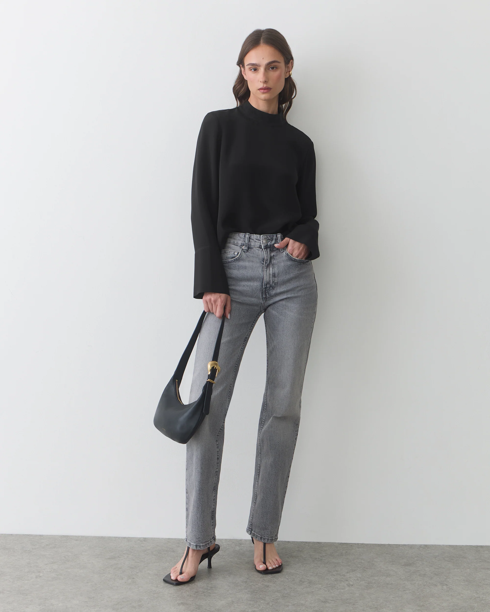 Silk Mock Neck Top - Image 12