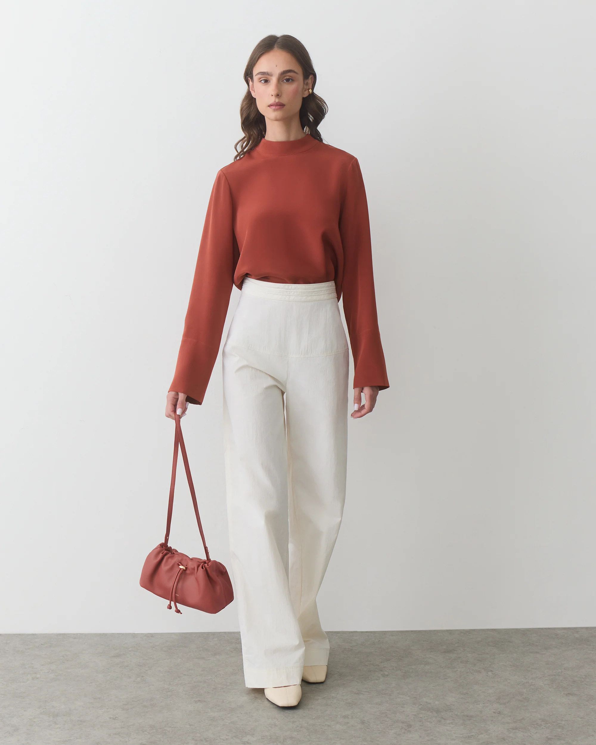 Silk Mock Neck Top - Image 5