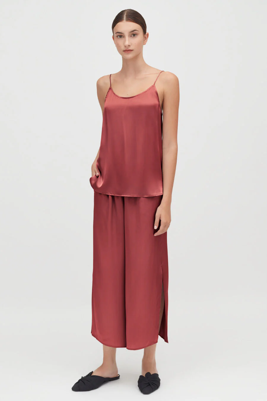 Washable Charmeuse Cropped Wide-Leg Pant - Image 16