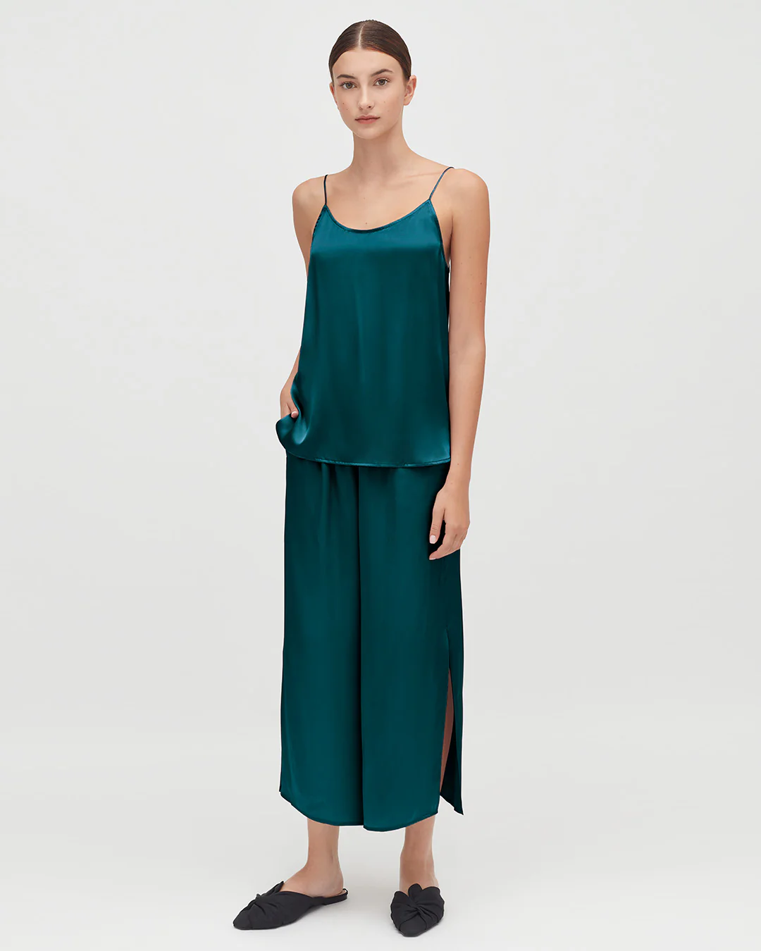 Washable Charmeuse Cropped Wide-Leg Pant - Image 33