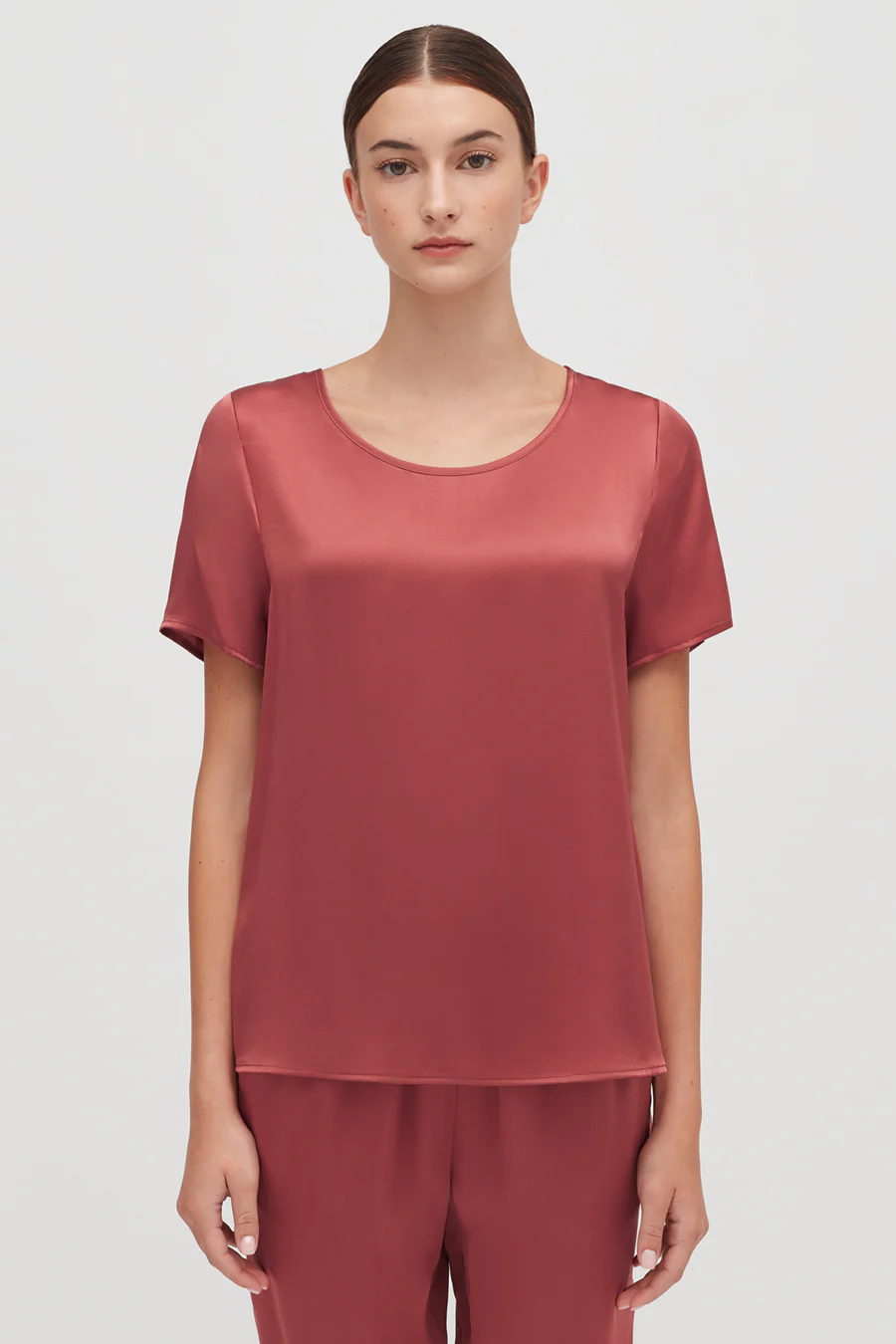 Washable Charmeuse High-Low Top - Image 26