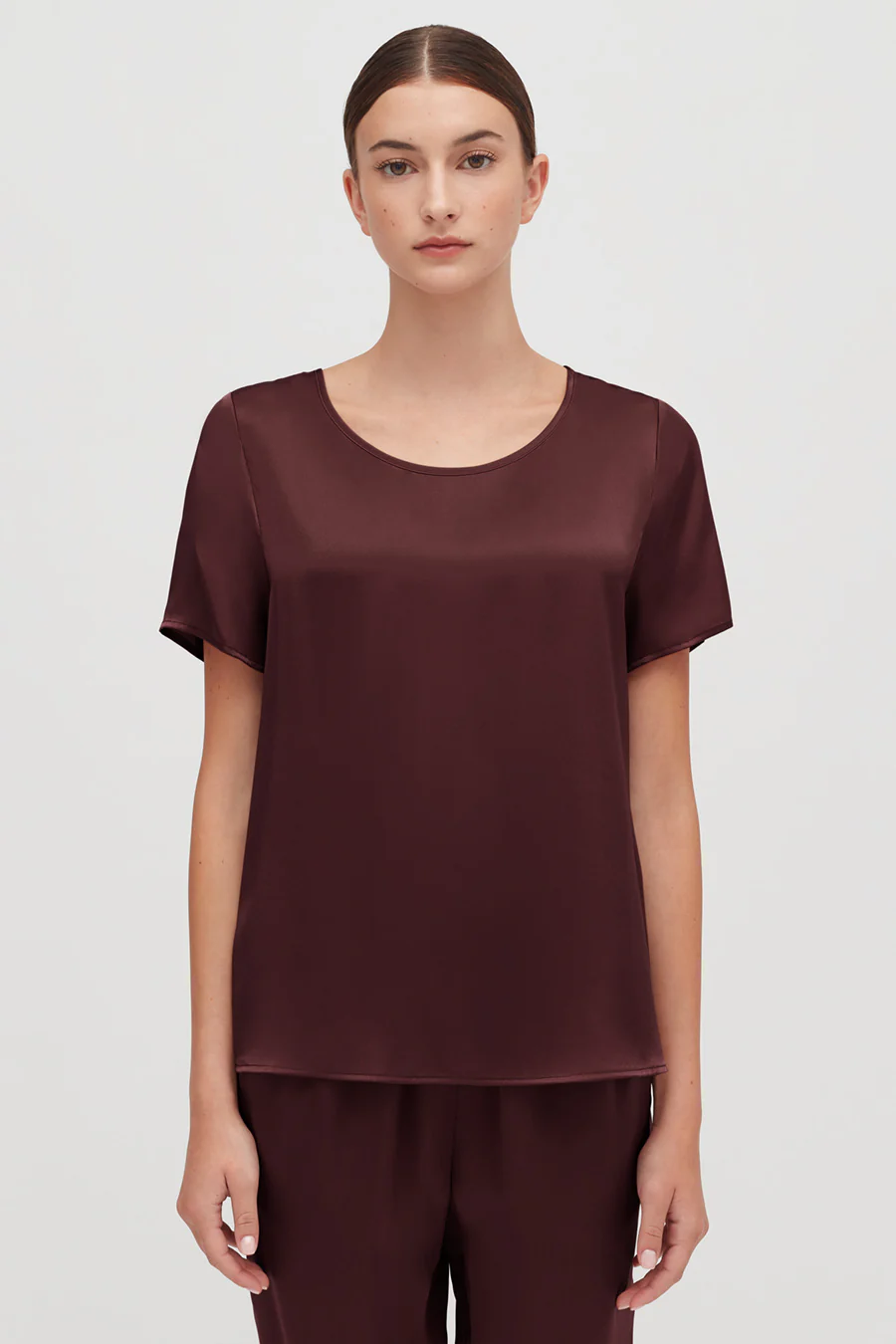 Washable Charmeuse High-Low Top - Image 29